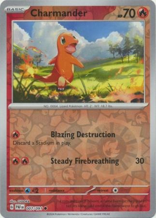 Charmander - 007/091 - Common - Reverse Holo - Paldean Fates